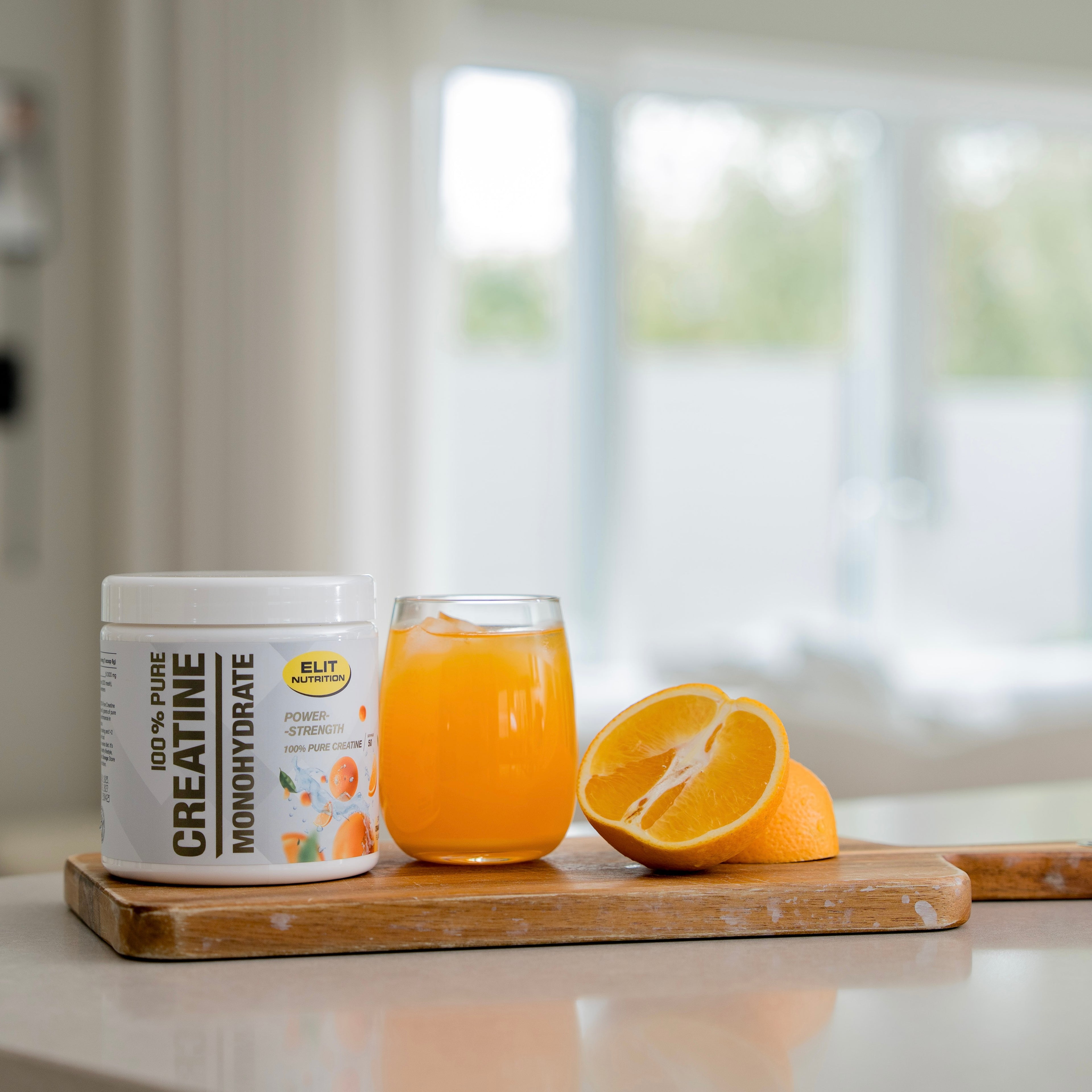 Kreatin monohydrat, ELIT - 100% Pure, 300g - Apelsin