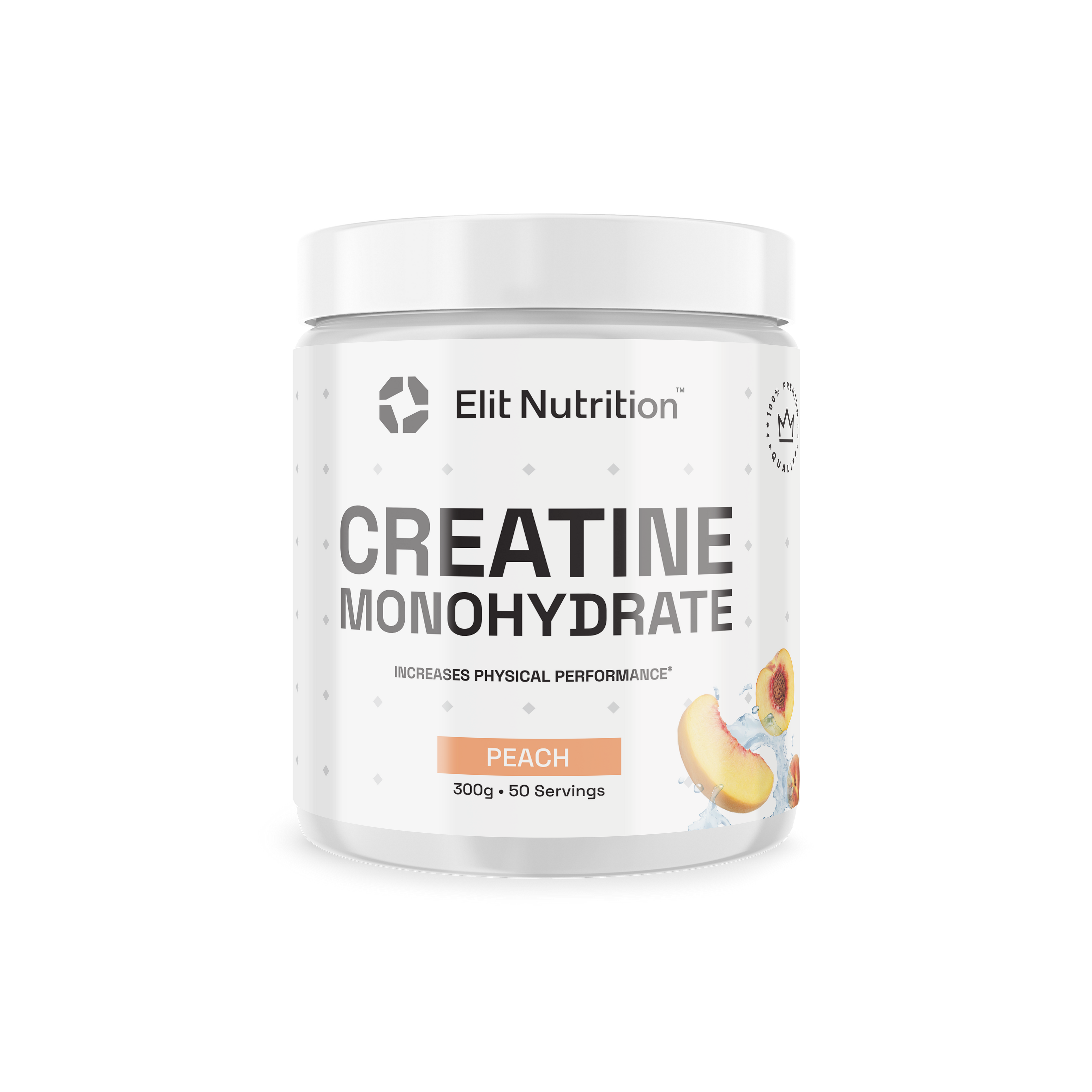 Kreatin monohydrat, ELIT - 100% Pure, 300g - Peach