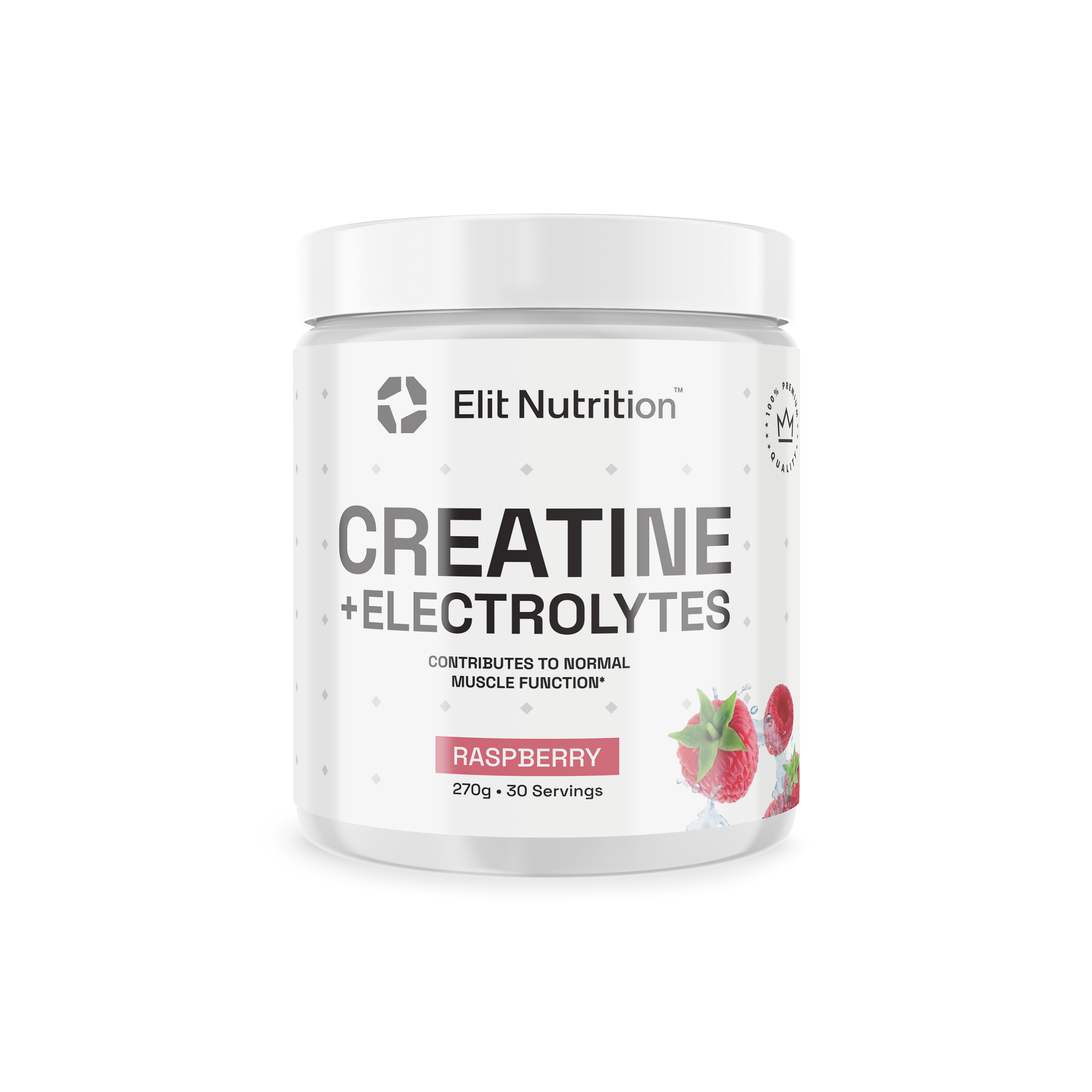 Kreatin + Elektrolyter, 270 g - Raspberry