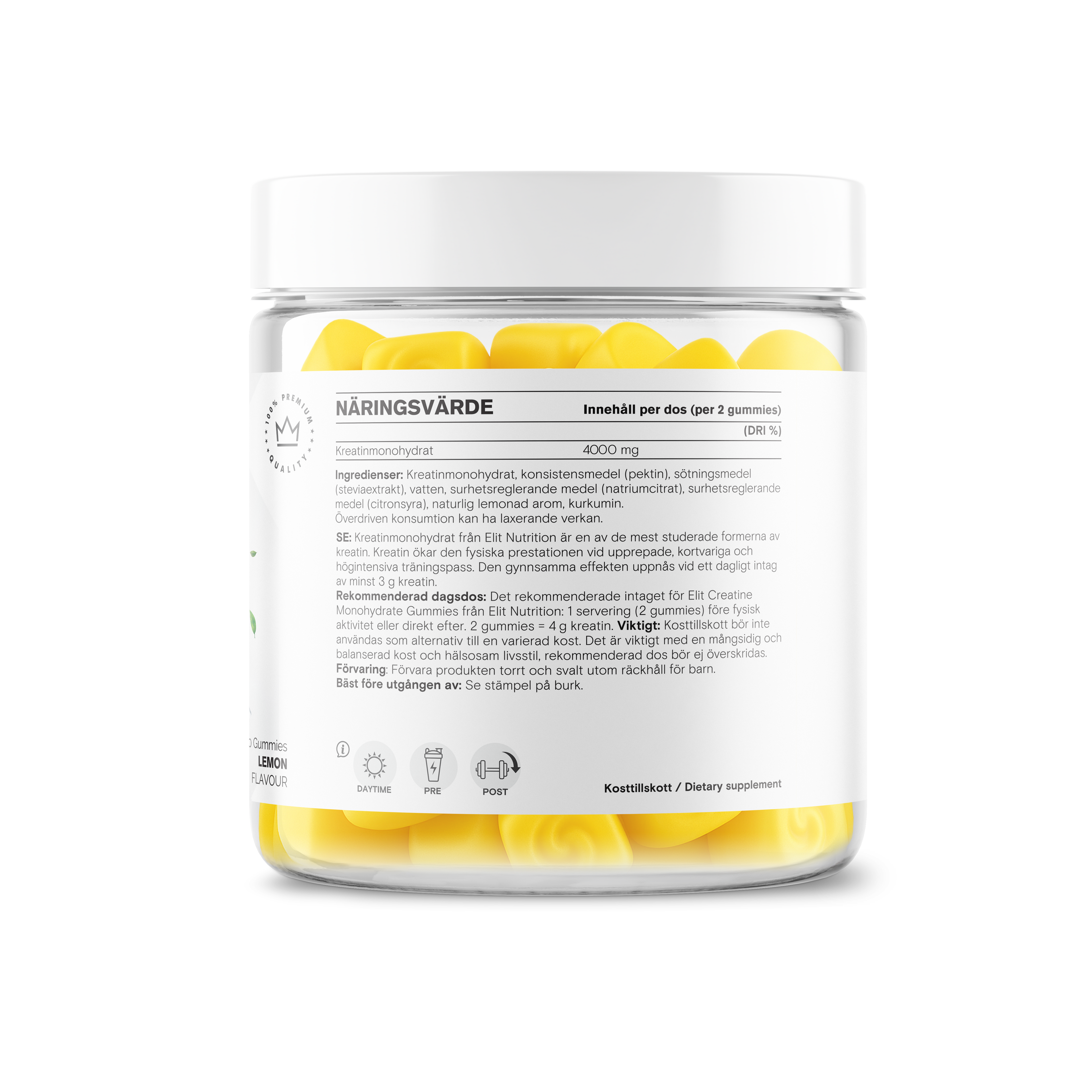 Kreatin Gummies 4500 mg, Lemon - 60 st