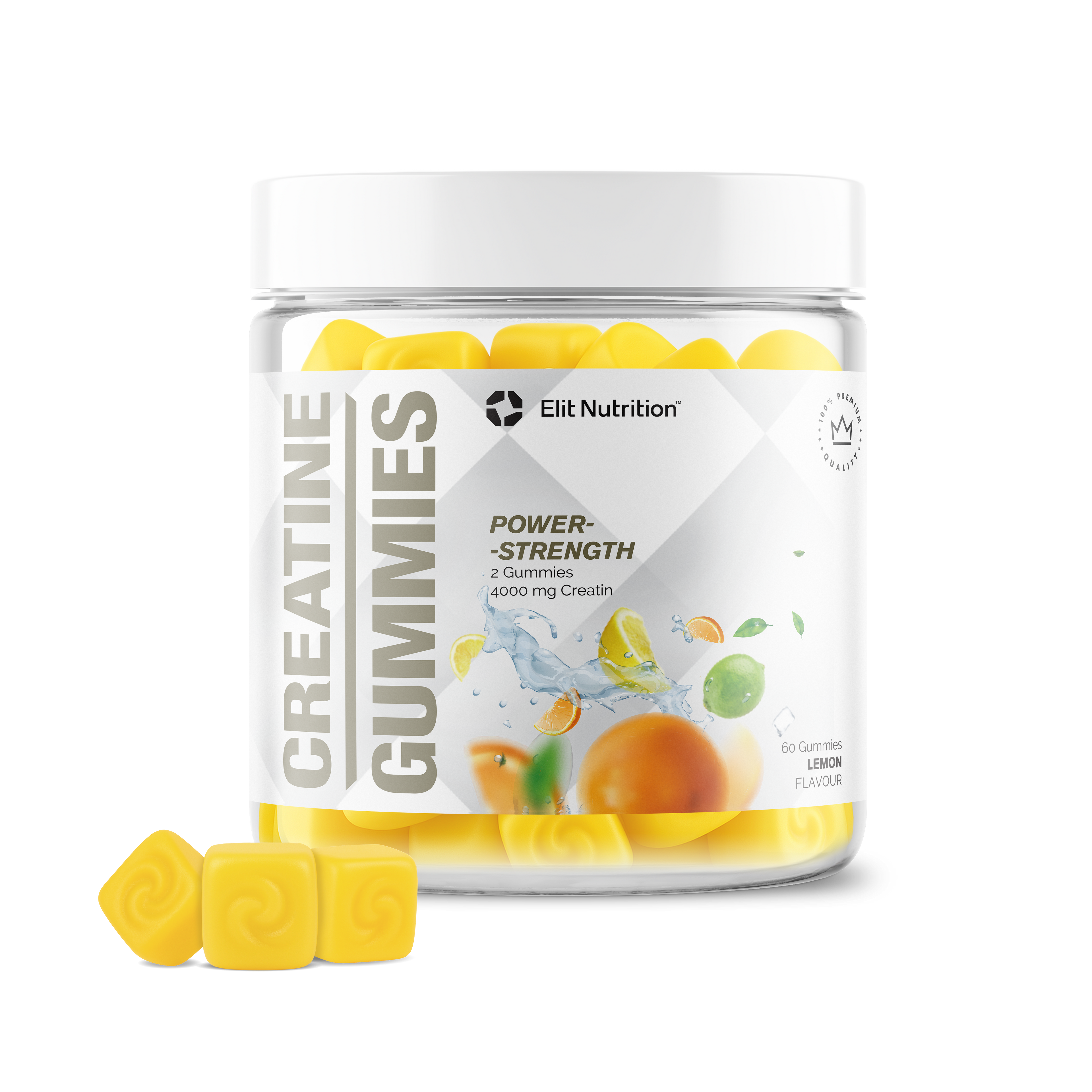 Kreatin Gummies 4500 mg, Lemon - 60 st