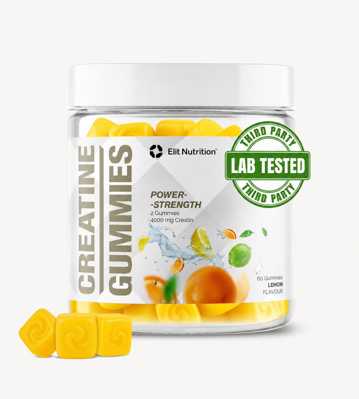 Kreatin Gummies 4500 mg, Lemon - 60 st