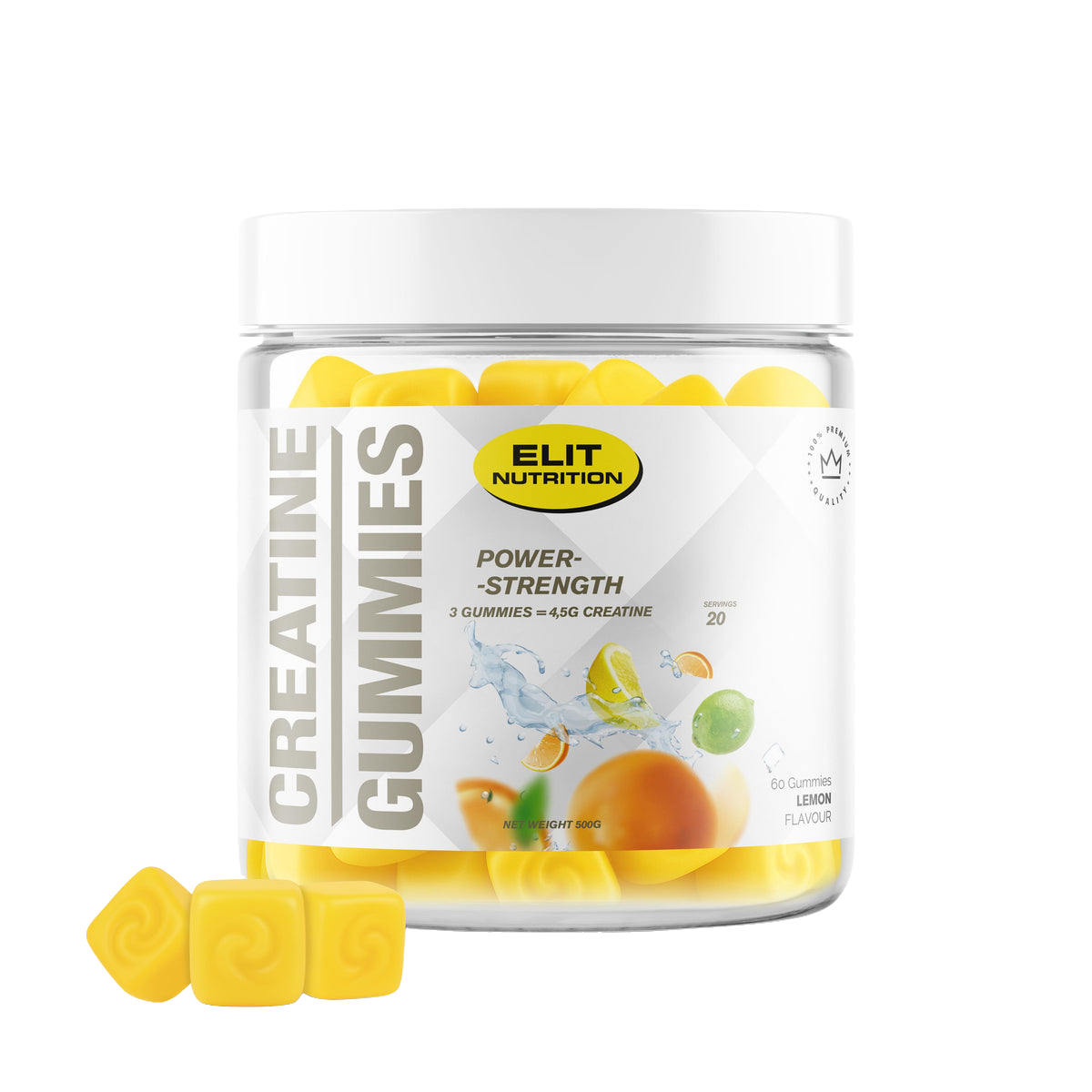 Kreatin Gummies 4500 mg, Lemon - 60 st