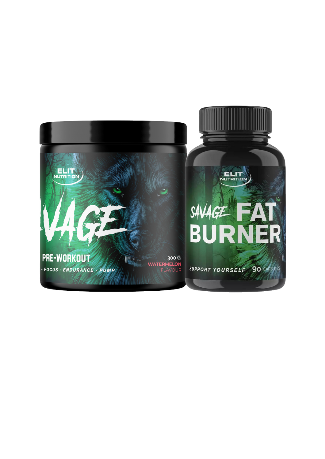 SAVAGE, 300 g + SAVAGE Fat Burner, 90 capsules